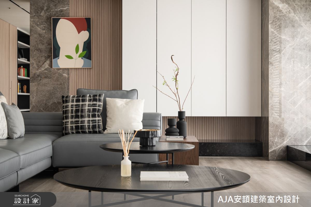 80坪新成屋(5年以下)＿現代風客廳案例圖片＿AJA安頡建築室內設計＿安頡_寶輝 CITY PARK 合併戶之4