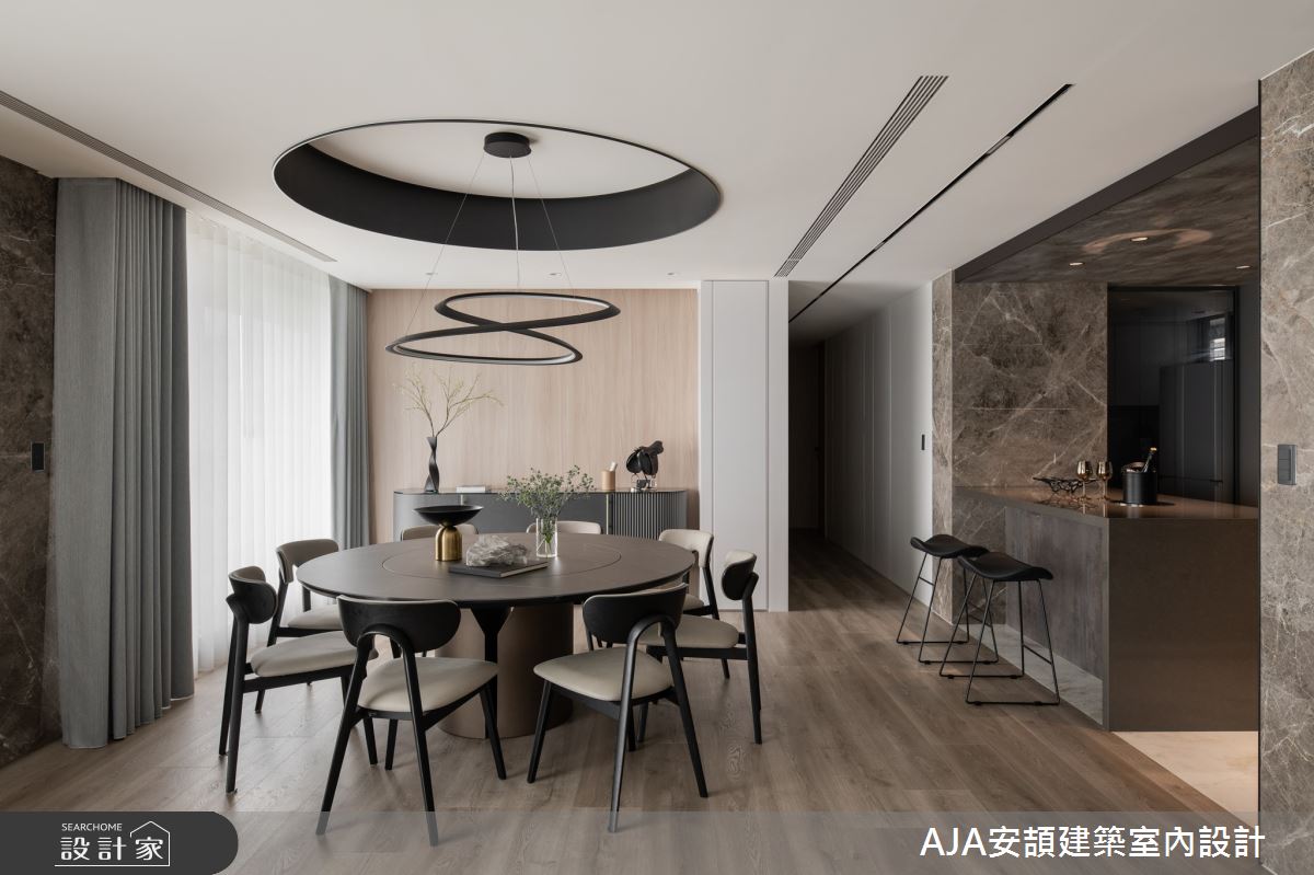 80坪新成屋(5年以下)＿現代風餐廳吧檯案例圖片＿AJA安頡建築室內設計＿安頡_寶輝 CITY PARK 合併戶之7