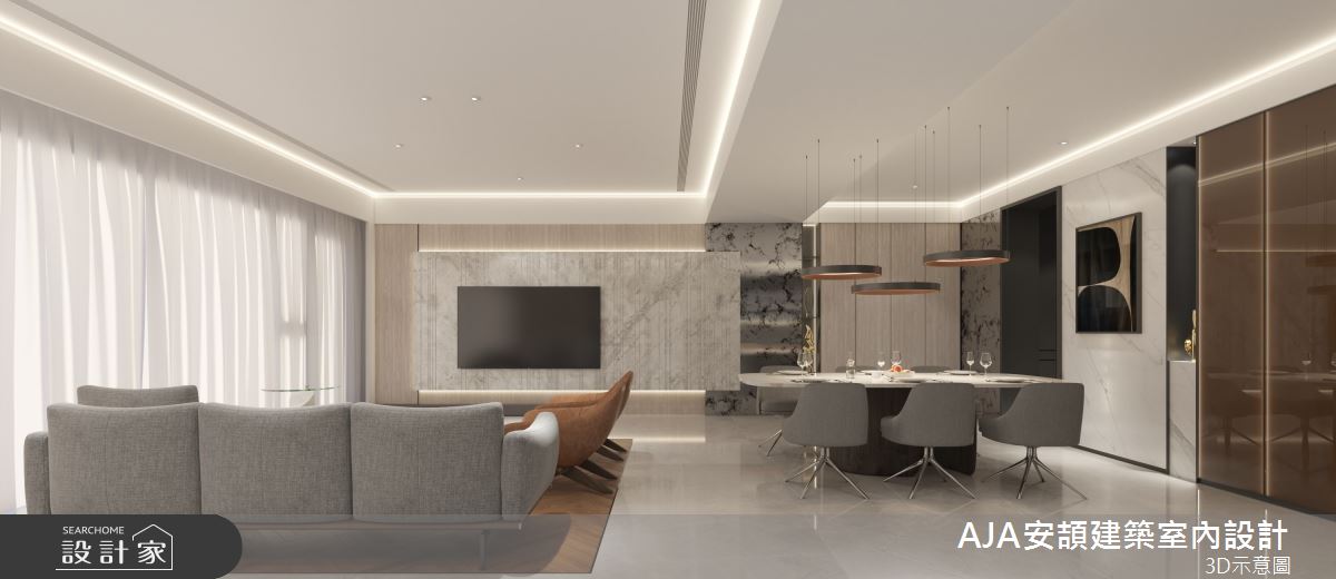 130坪毛胚屋＿現代簡約風客廳餐廳案例圖片＿AJA安頡建築室內設計＿安頡_新朗日匯 H house之39