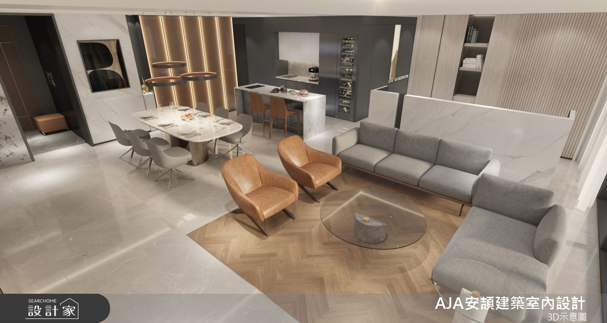 130坪毛胚屋＿現代簡約風玄關客廳餐廳吧檯案例圖片＿AJA安頡建築室內設計＿安頡_新朗日匯 H house之42