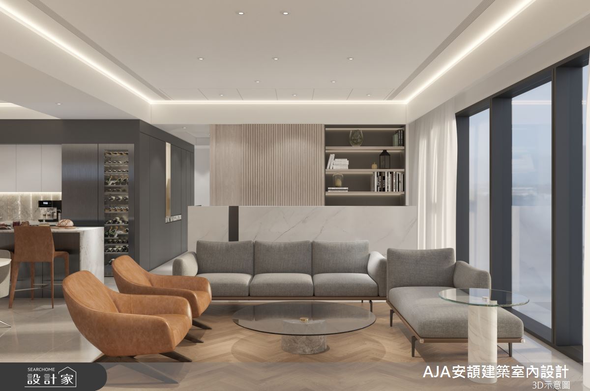 130坪毛胚屋＿現代簡約風客廳吧檯案例圖片＿AJA安頡建築室內設計＿安頡_新朗日匯 H house之45