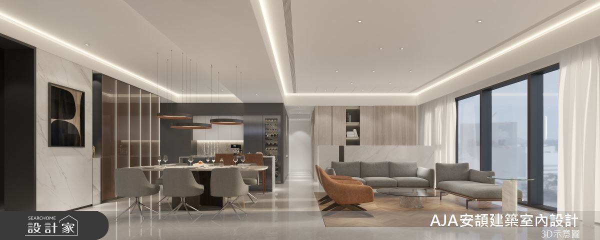 130坪毛胚屋＿現代簡約風客廳餐廳吧檯案例圖片＿AJA安頡建築室內設計＿安頡_新朗日匯 H house之46