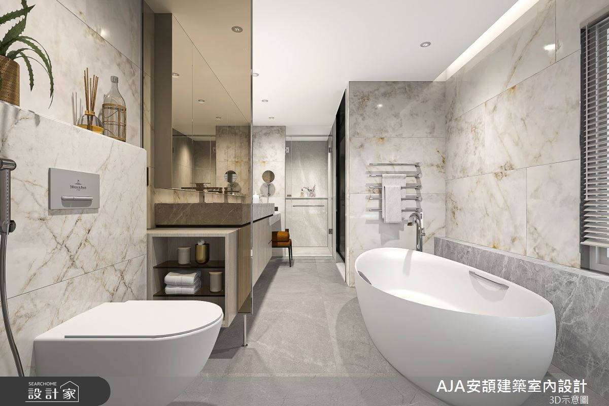 70坪中古屋(5~15年)＿現代簡約風浴室案例圖片＿AJA安頡建築室內設計＿安頡_寶輝花園廣場之10
