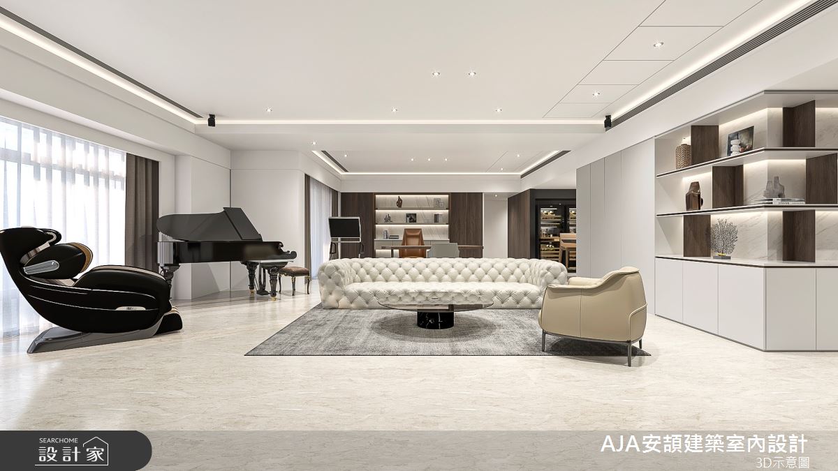 70坪中古屋(5~15年)＿現代簡約風客廳案例圖片＿AJA安頡建築室內設計＿安頡_寶輝花園廣場之4