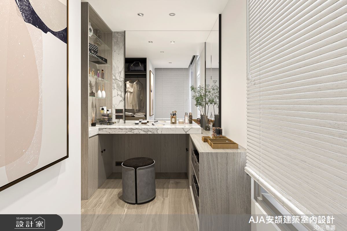 70坪中古屋(5~15年)＿現代簡約風更衣間案例圖片＿AJA安頡建築室內設計＿安頡_寶輝花園廣場之13