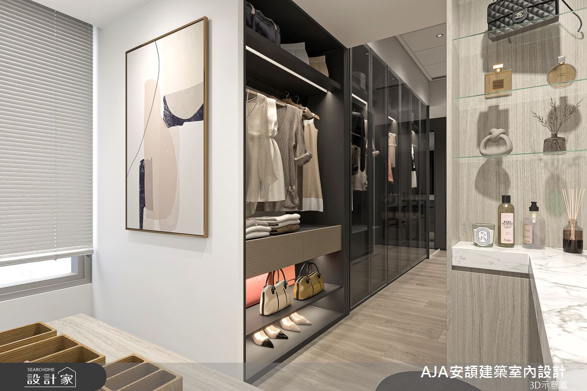70坪中古屋(5~15年)＿現代簡約風更衣間案例圖片＿AJA安頡建築室內設計＿安頡_寶輝花園廣場之4237