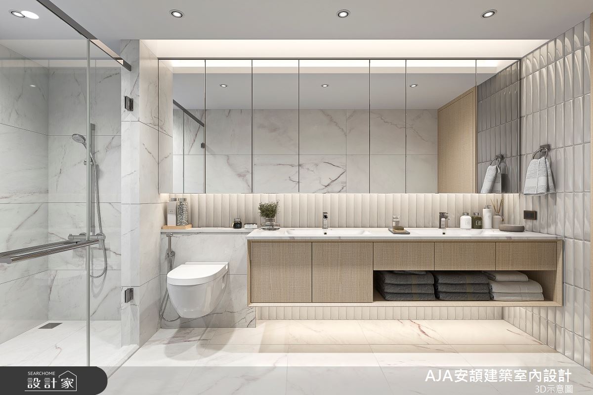 70坪中古屋(5~15年)＿現代簡約風浴室案例圖片＿AJA安頡建築室內設計＿安頡_寶輝花園廣場之17