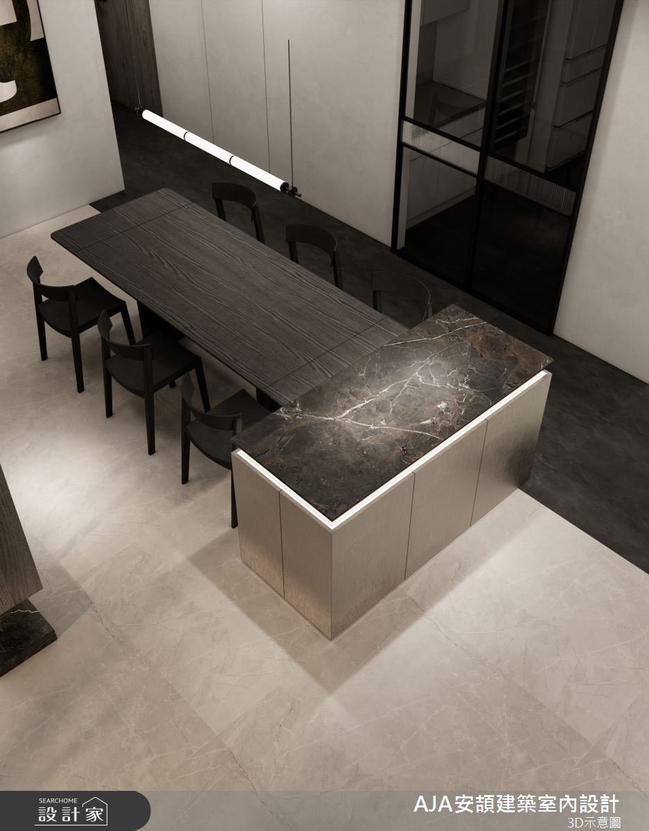 56坪毛胚屋＿現代風餐廳中島案例圖片＿AJA安頡建築室內設計＿安頡_House of Honor｜典藏之宅之10
