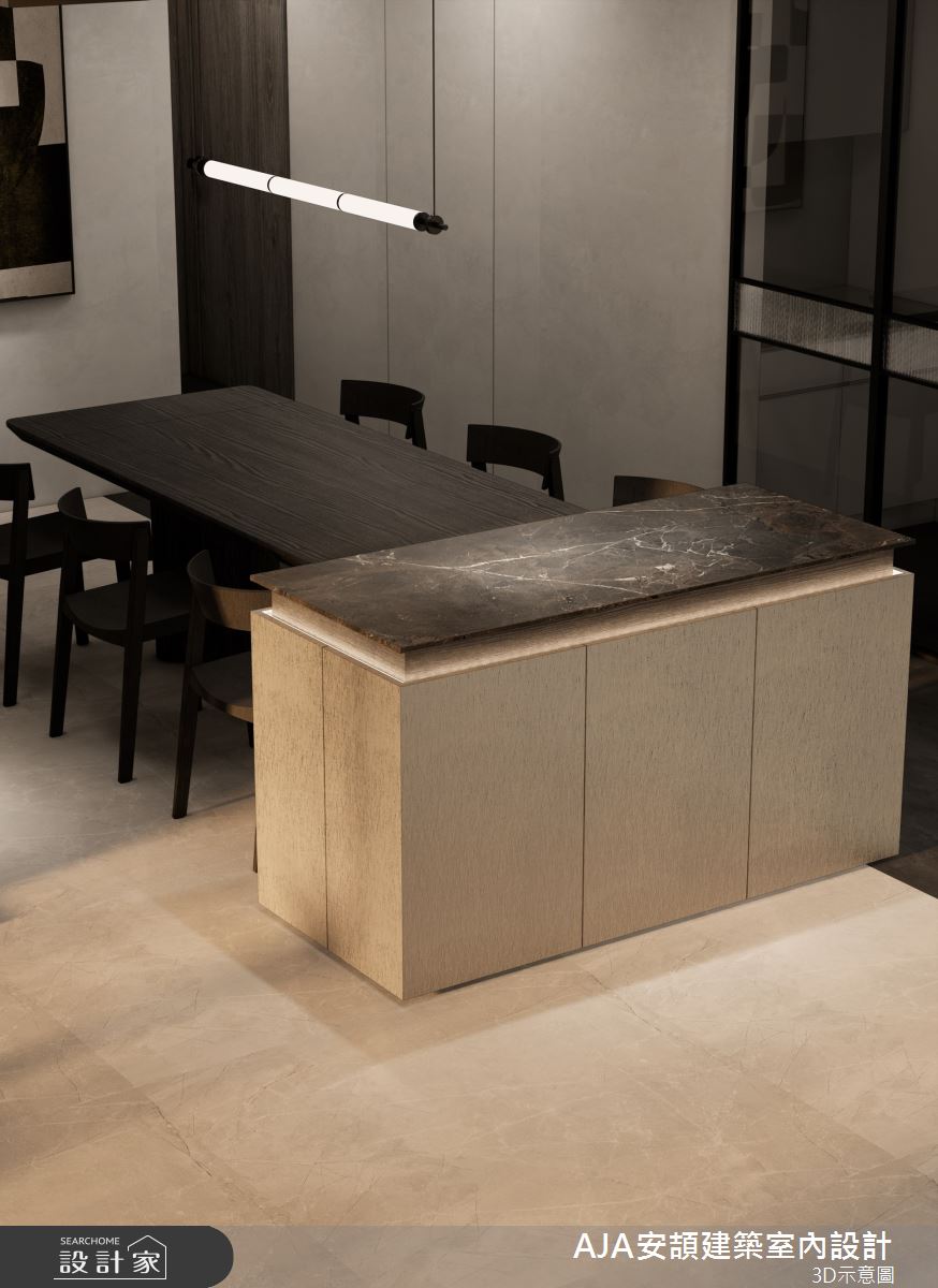 56坪毛胚屋＿現代風餐廳中島案例圖片＿AJA安頡建築室內設計＿安頡_House of Honor｜典藏之宅之11
