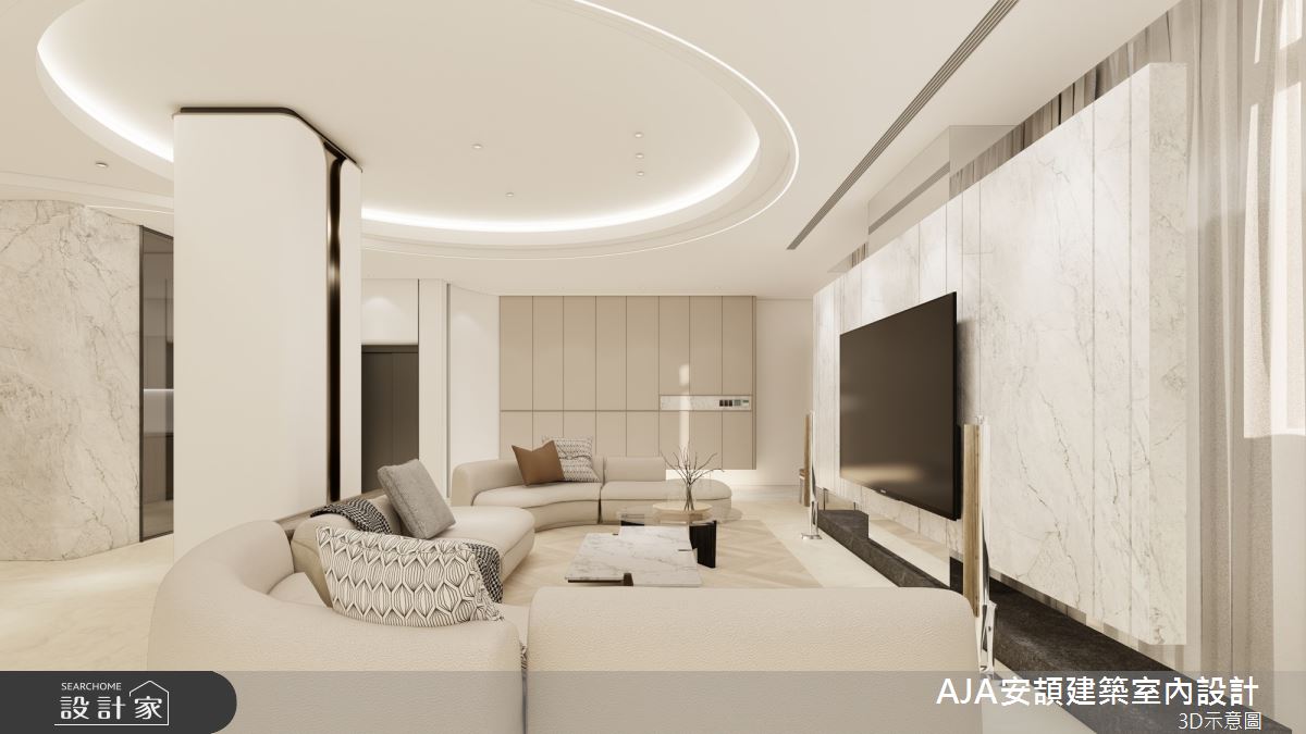 300坪毛胚屋＿現代風客廳案例圖片＿AJA安頡建築室內設計＿安頡_The Royal Village House|現代奢華透天別墅之40
