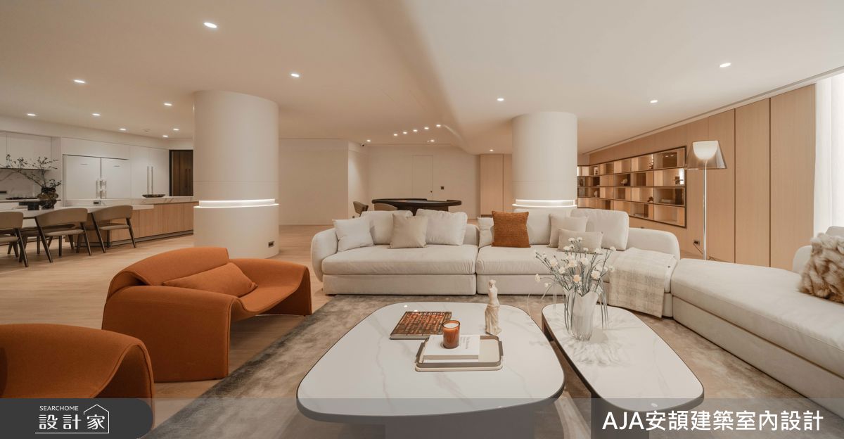 300坪毛胚屋＿現代風客廳案例圖片＿AJA安頡建築室內設計＿安頡_The Royal Village House|現代奢華透天別墅之2