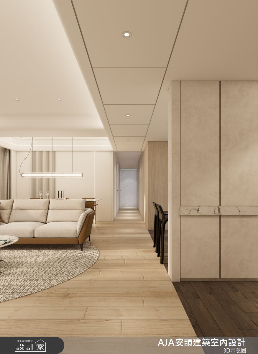 45坪毛胚屋＿現代風玄關客廳走廊案例圖片＿AJA安頡建築室內設計＿安頡_寶輝VILLAGE世紀莊園 The Park |靜觀庭邸之11