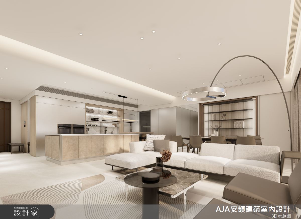 128坪毛胚屋＿現代風客廳餐廳中島案例圖片＿AJA安頡建築室內設計＿安頡_新朗日匯-2之14