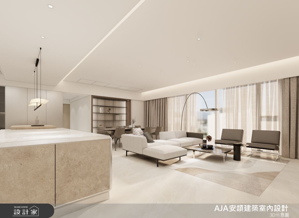 128坪毛胚屋＿現代風客廳餐廳中島案例圖片＿AJA安頡建築室內設計＿安頡_新朗日匯-2之16