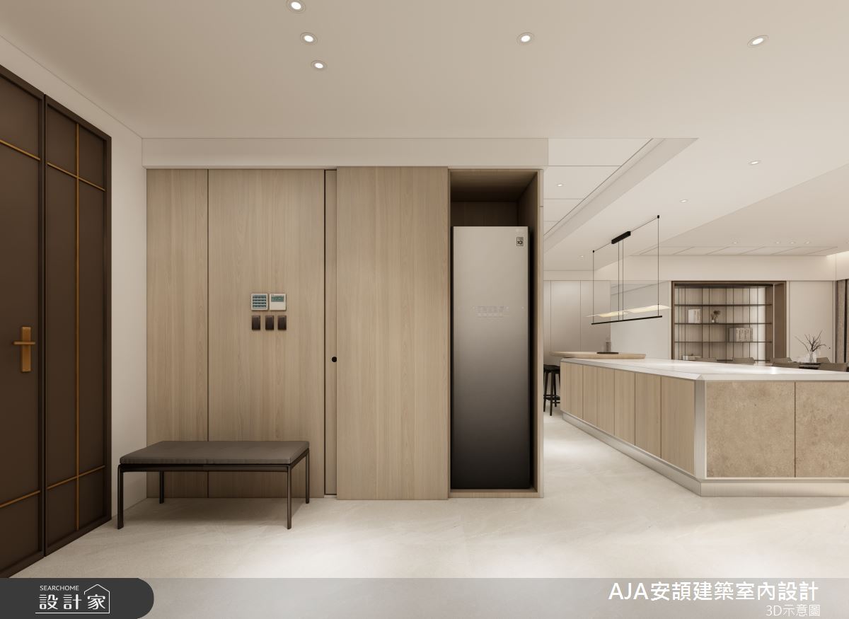 128坪毛胚屋＿現代風玄關中島案例圖片＿AJA安頡建築室內設計＿安頡_新朗日匯-2之6