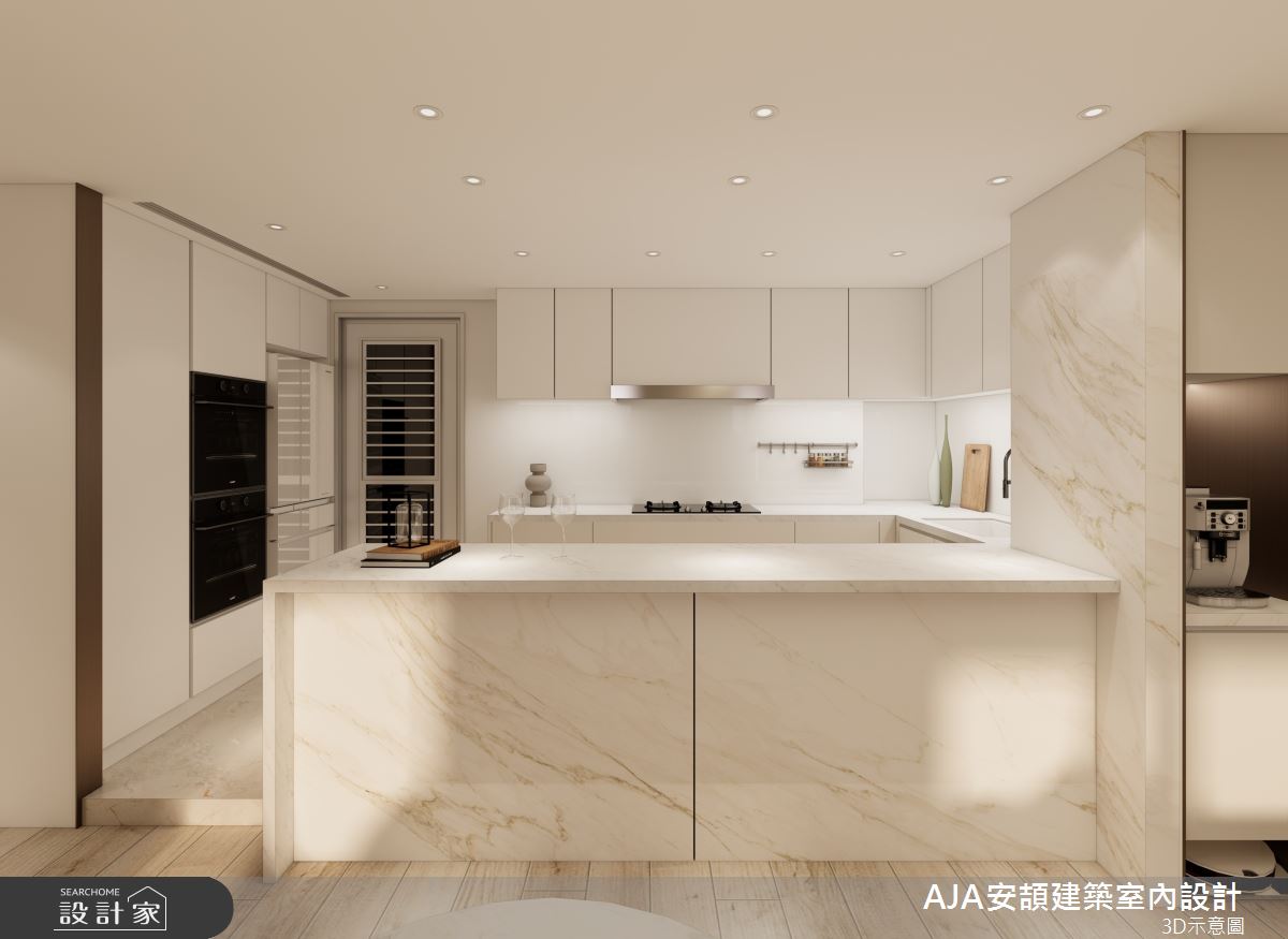 35坪新成屋(5年以下)＿現代風廚房中島案例圖片＿AJA安頡建築室內設計＿安頡_寶輝citypark之12