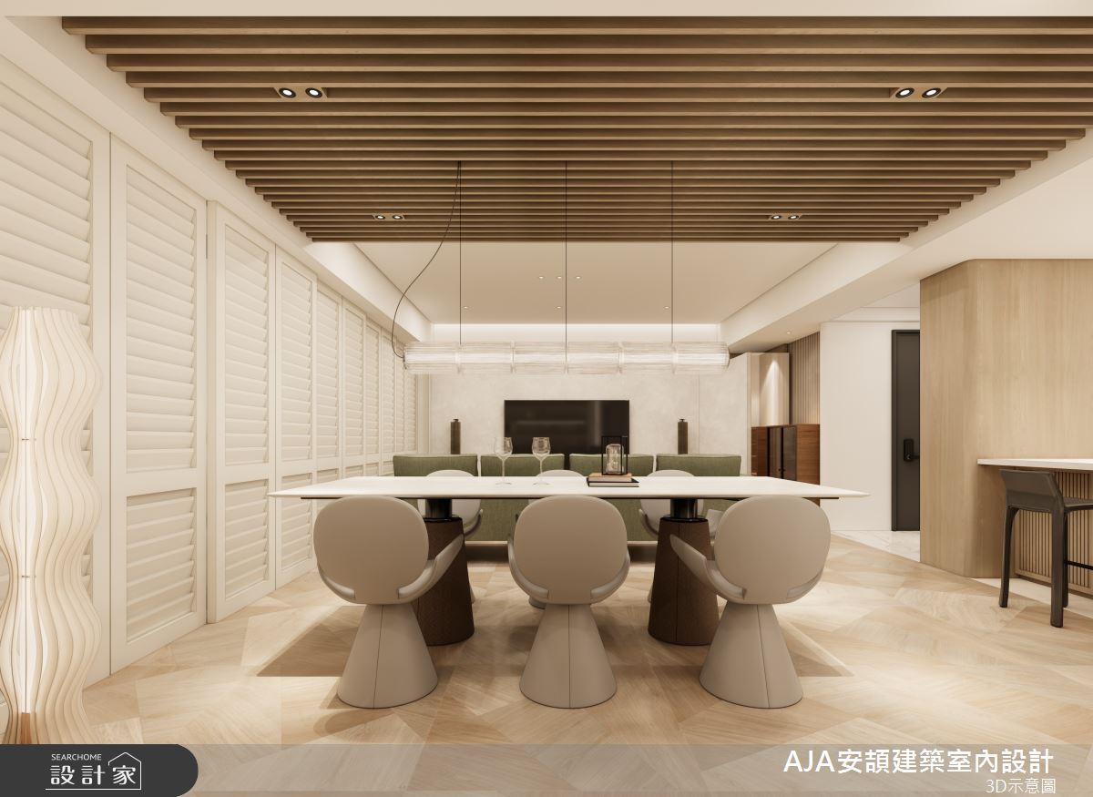 45坪新成屋(5年以下)＿現代風餐廳案例圖片＿AJA安頡建築室內設計＿安頡_寶輝世紀莊園A1之14