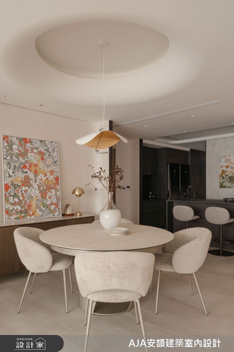 70坪毛胚屋＿現代風餐廳廚房吧檯中島案例圖片＿AJA安頡建築室內設計＿安頡_SKY TOWER Housing Interior之12