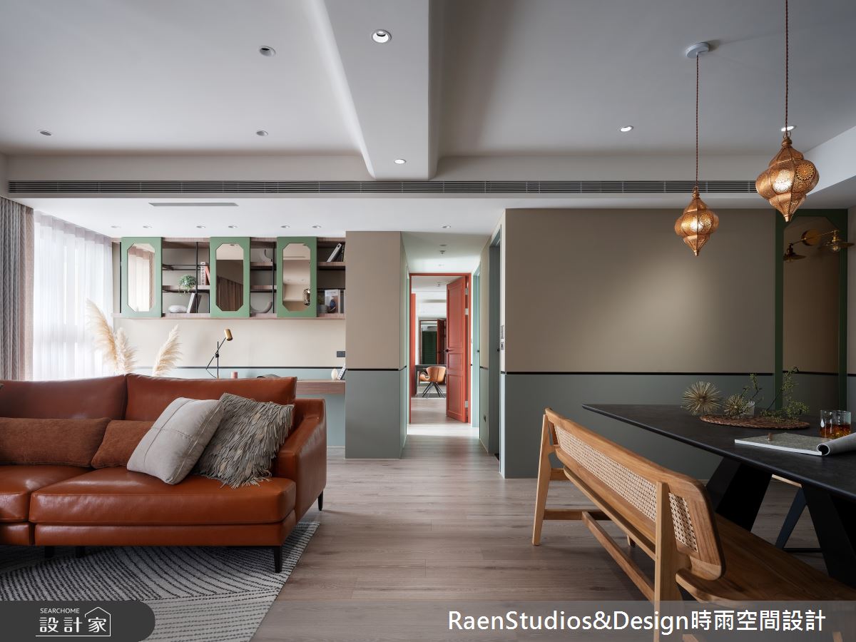 30坪新成屋(5年以下)＿北非殖民風客廳餐廳走廊案例圖片＿時雨空間設計＿時雨_週末歌詠_Hymn For The Weekend之12