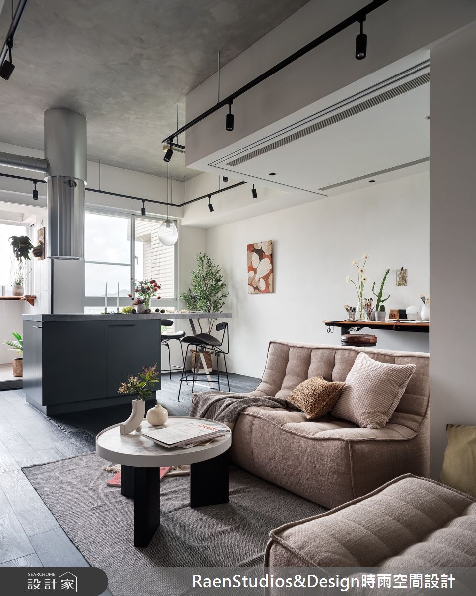 中古屋(5~15年)＿混搭風客廳餐廳廚房中島案例圖片＿時雨空間設計＿時雨_灰色と青之5