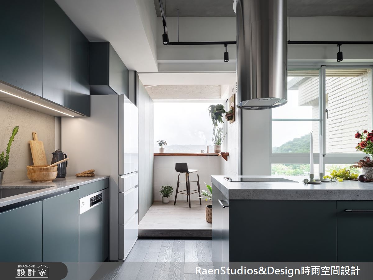 中古屋(5~15年)＿混搭風餐廳廚房中島案例圖片＿時雨空間設計＿時雨_灰色と青之12
