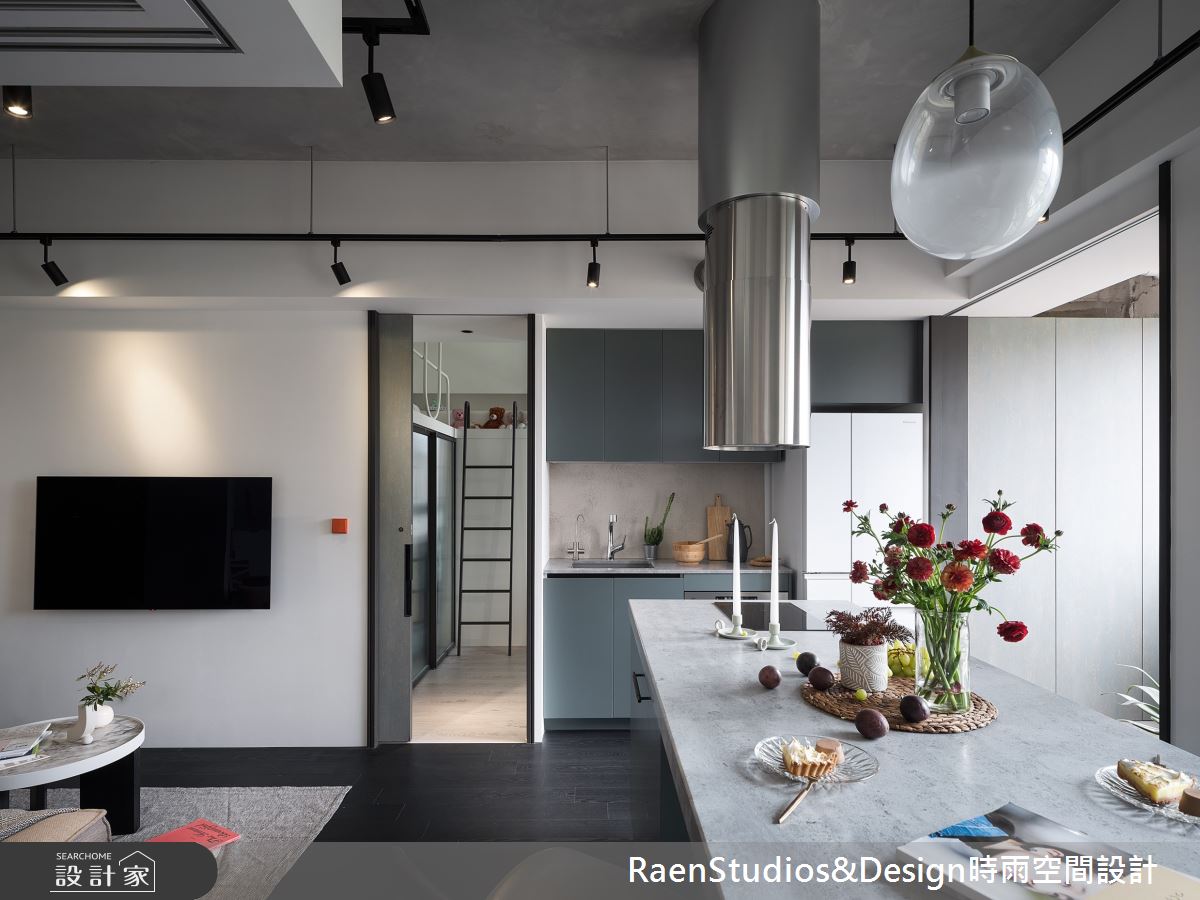 中古屋(5~15年)＿混搭風餐廳廚房中島案例圖片＿時雨空間設計＿時雨_灰色と青之19