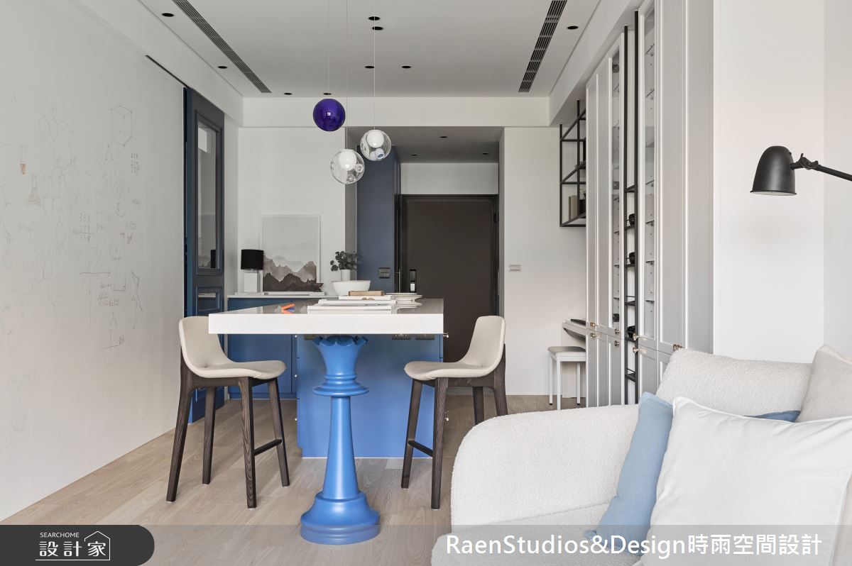 23坪新成屋(5年以下)＿北歐風玄關客廳餐廳中島案例圖片＿時雨空間設計＿時雨_蔚藍的藍｜Cerulean Blue之7
