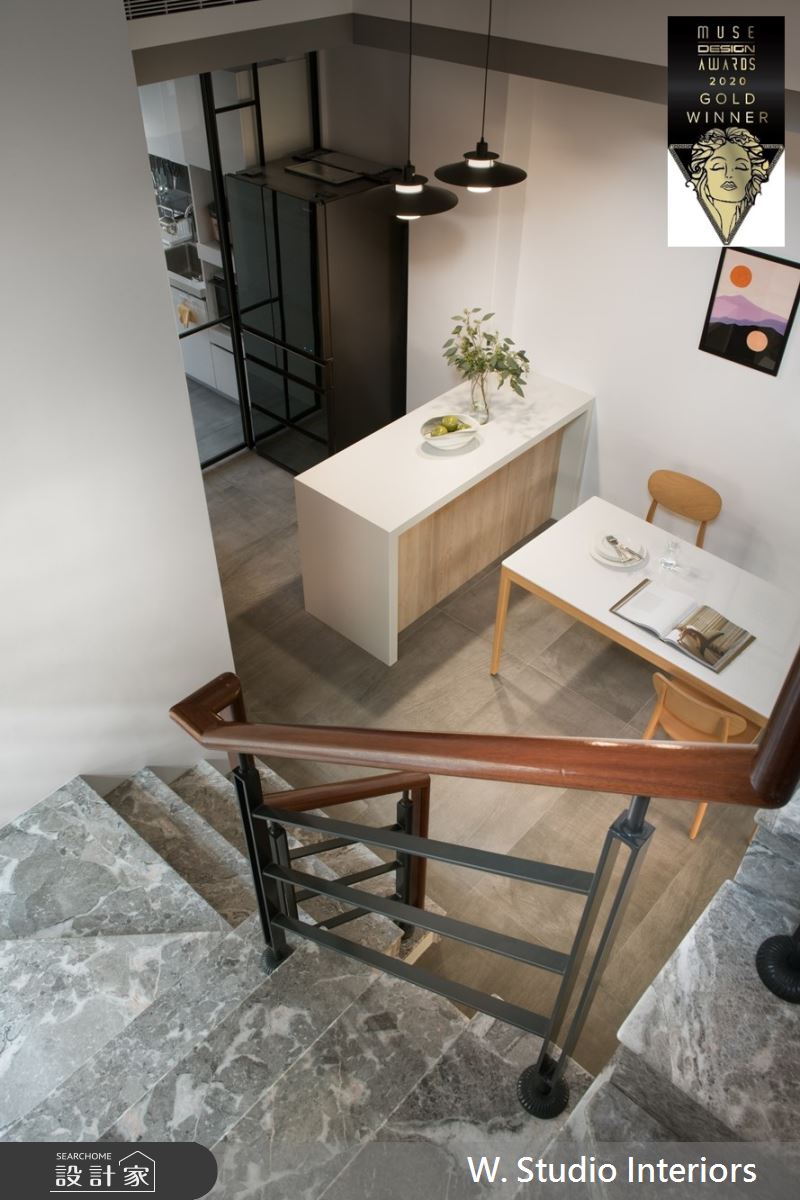 100坪新成屋(5年以下)＿現代風餐廳吧檯樓梯案例圖片＿哲苑室內設計 W. Studio Interiors＿哲苑_02TH Residence之14