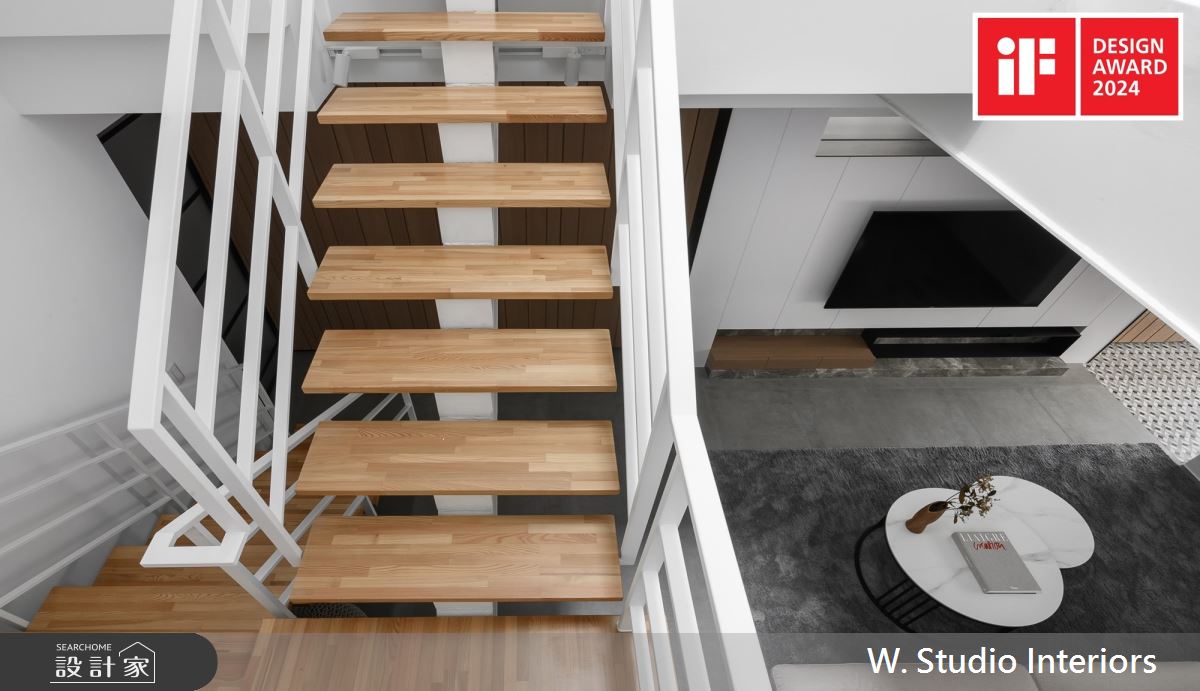 110坪老屋(41~50年)＿現代風客廳樓梯案例圖片＿哲苑室內設計 W. Studio Interiors＿哲苑_16傳承之9