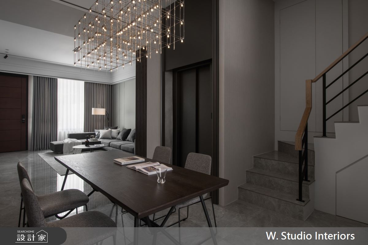 120坪新成屋(5年以下)＿現代風客廳餐廳樓梯案例圖片＿哲苑室內設計 W. Studio Interiors＿哲苑_17Project 116之13