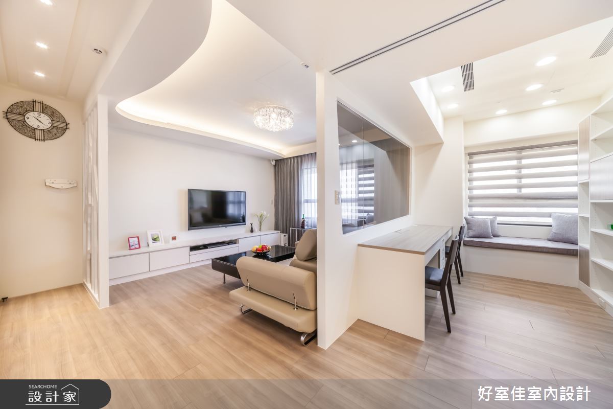27坪新成屋(5年以下)＿簡約風客廳書房案例圖片＿好室佳室內設計＿好室佳_通透明亮的簡約之12