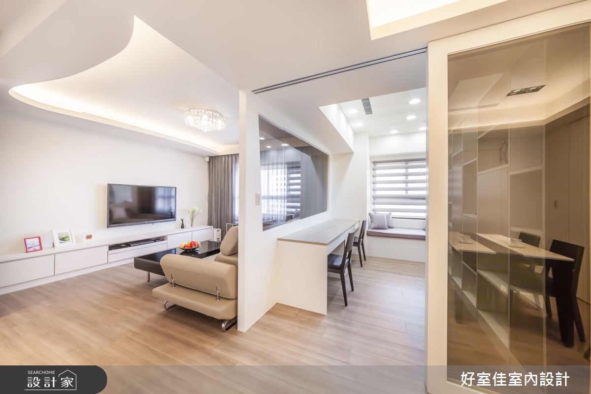 27坪新成屋(5年以下)＿簡約風客廳書房案例圖片＿好室佳室內設計＿好室佳_通透明亮的簡約之13
