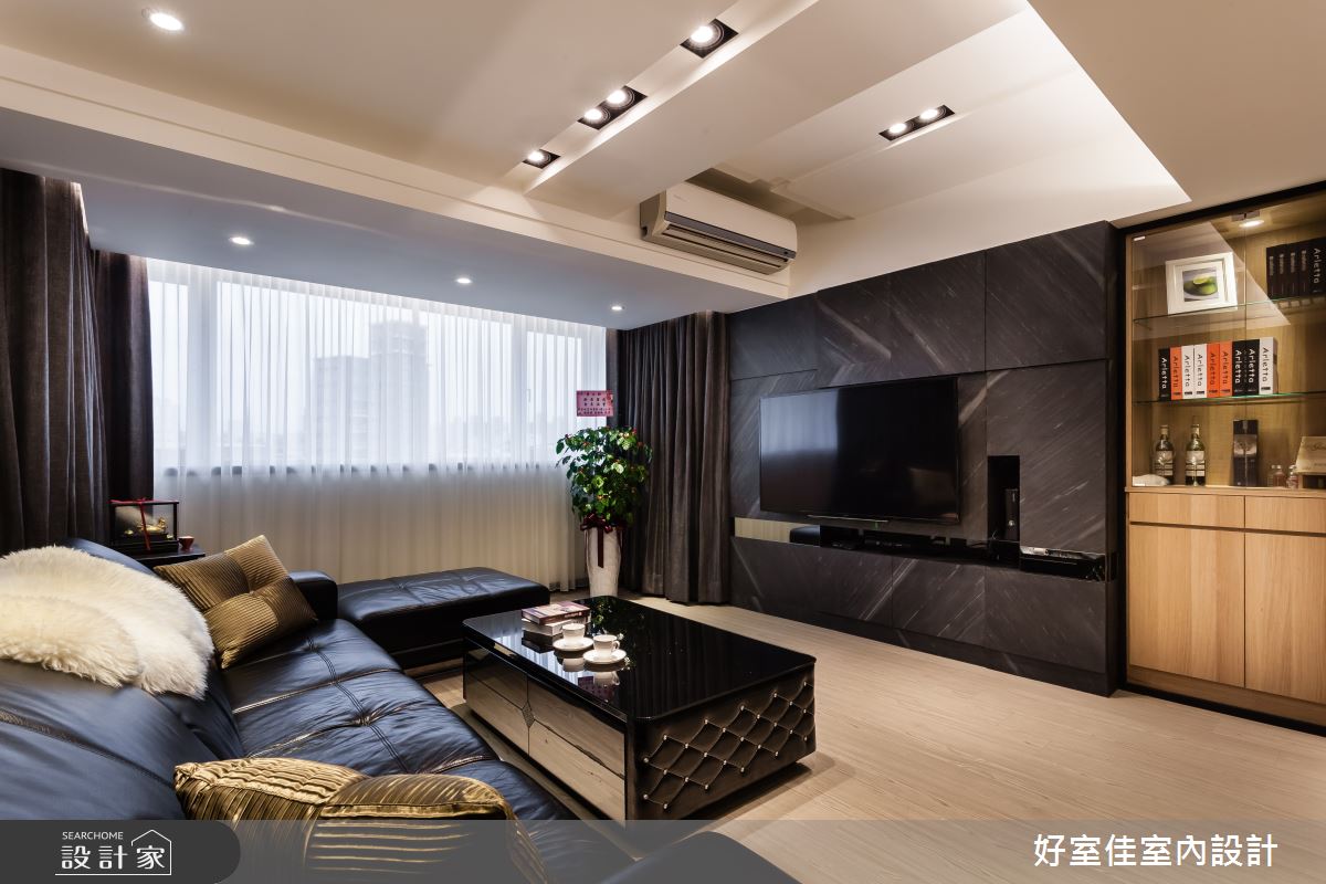 30坪中古屋(5~15年)＿簡約風客廳案例圖片＿好室佳室內設計＿好室佳_黑白時尚晶亮質感宅之2