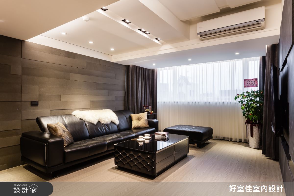 30坪中古屋(5~15年)＿簡約風客廳案例圖片＿好室佳室內設計＿好室佳_黑白時尚晶亮質感宅之3