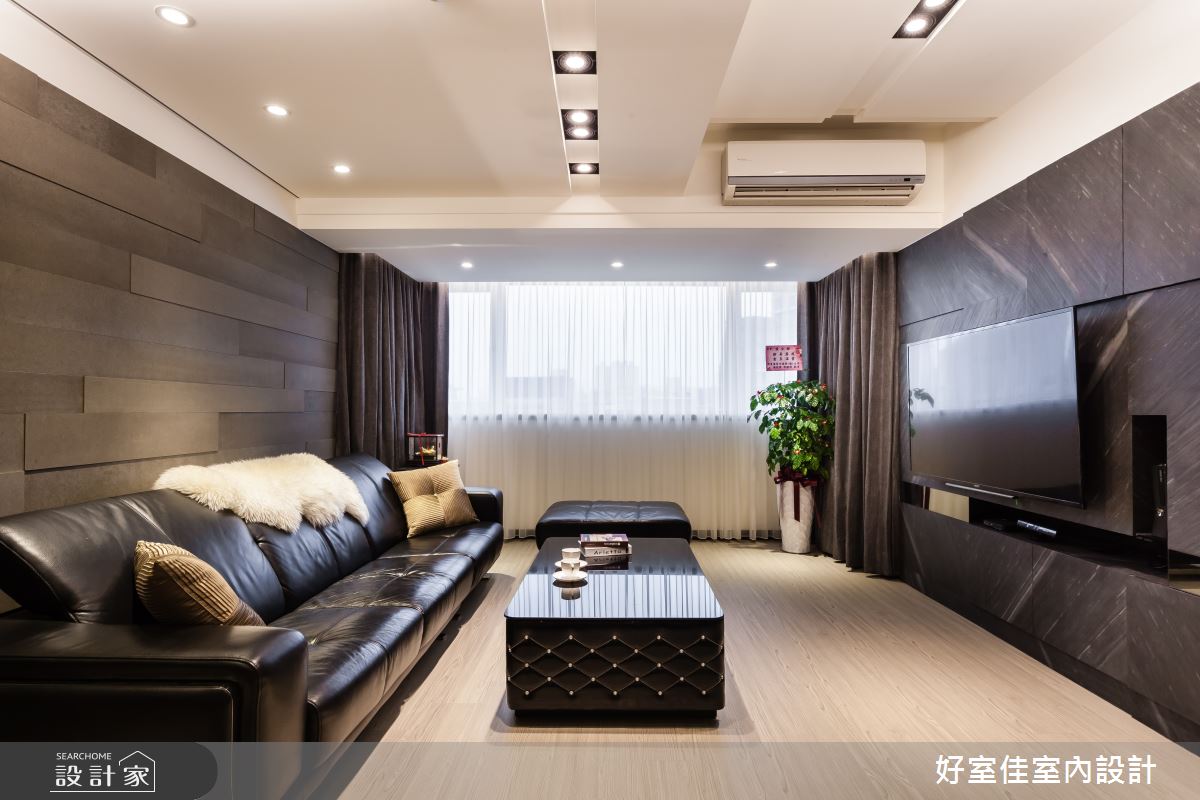 30坪中古屋(5~15年)＿簡約風客廳案例圖片＿好室佳室內設計＿好室佳_黑白時尚晶亮質感宅之4