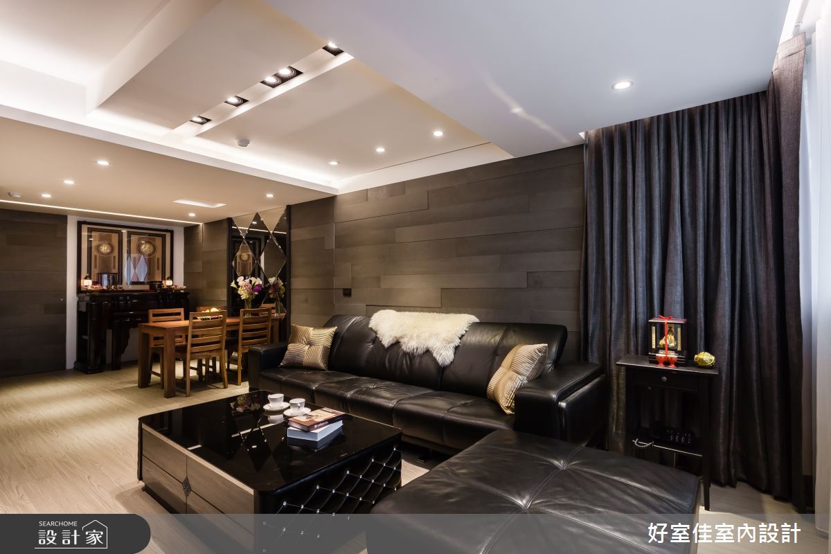 30坪中古屋(5~15年)＿簡約風客廳案例圖片＿好室佳室內設計＿好室佳_黑白時尚晶亮質感宅之5
