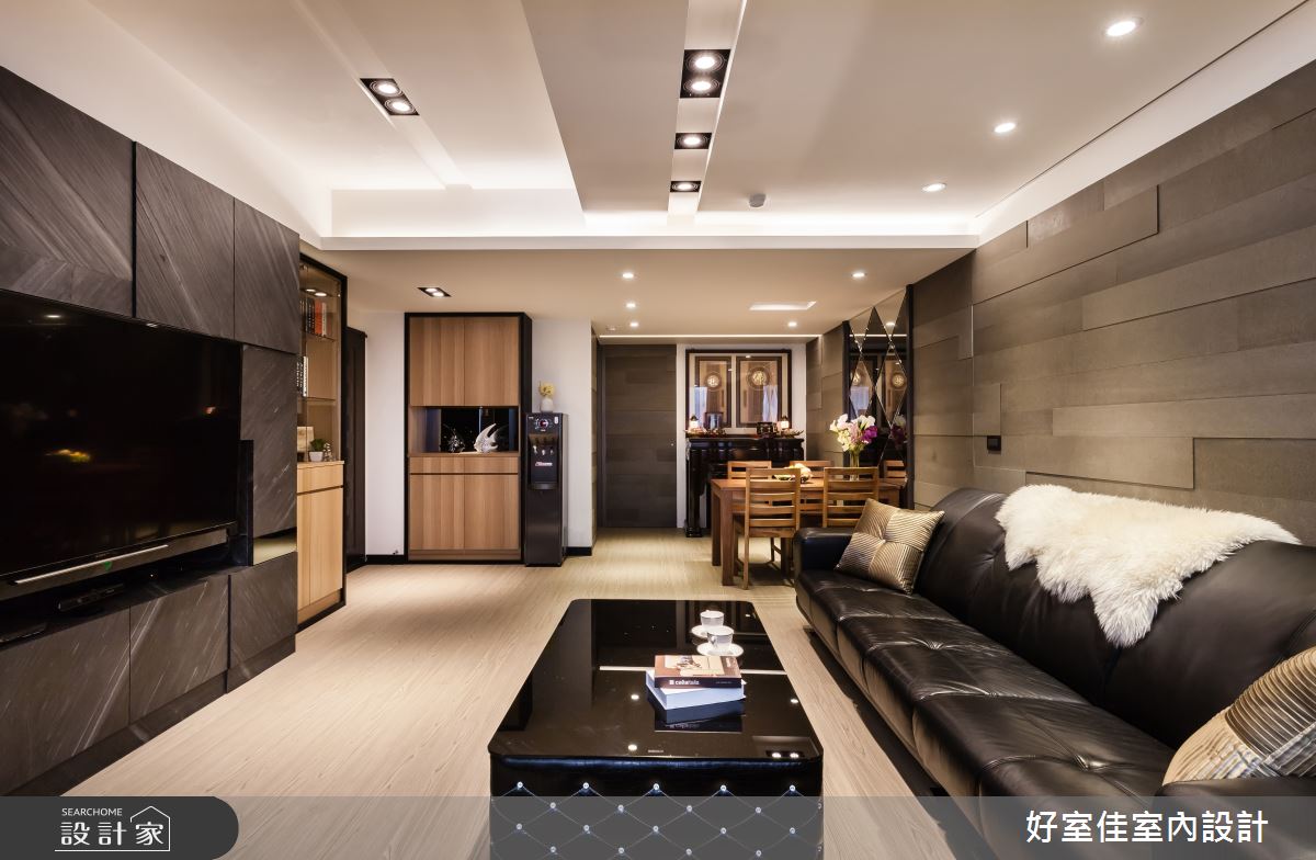 30坪中古屋(5~15年)＿簡約風客廳案例圖片＿好室佳室內設計＿好室佳_黑白時尚晶亮質感宅之6