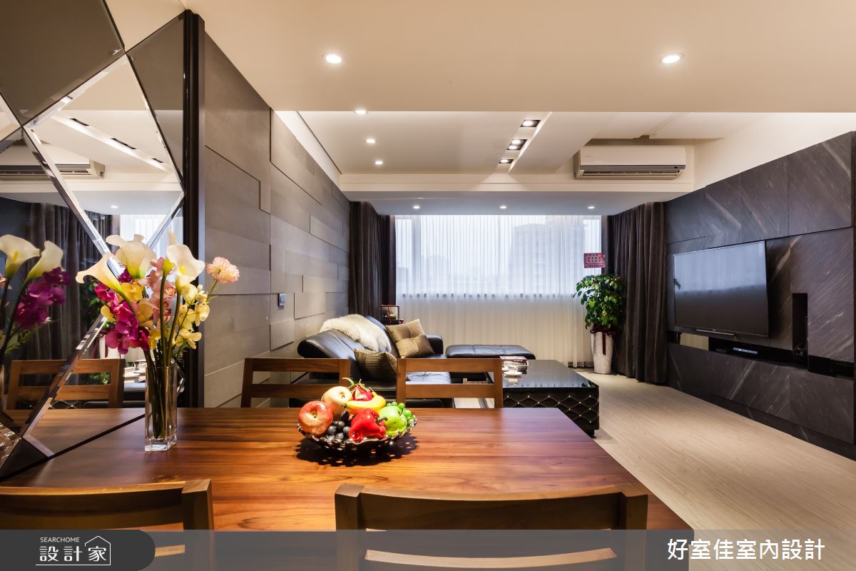 30坪中古屋(5~15年)＿簡約風餐廳案例圖片＿好室佳室內設計＿好室佳_黑白時尚晶亮質感宅之7