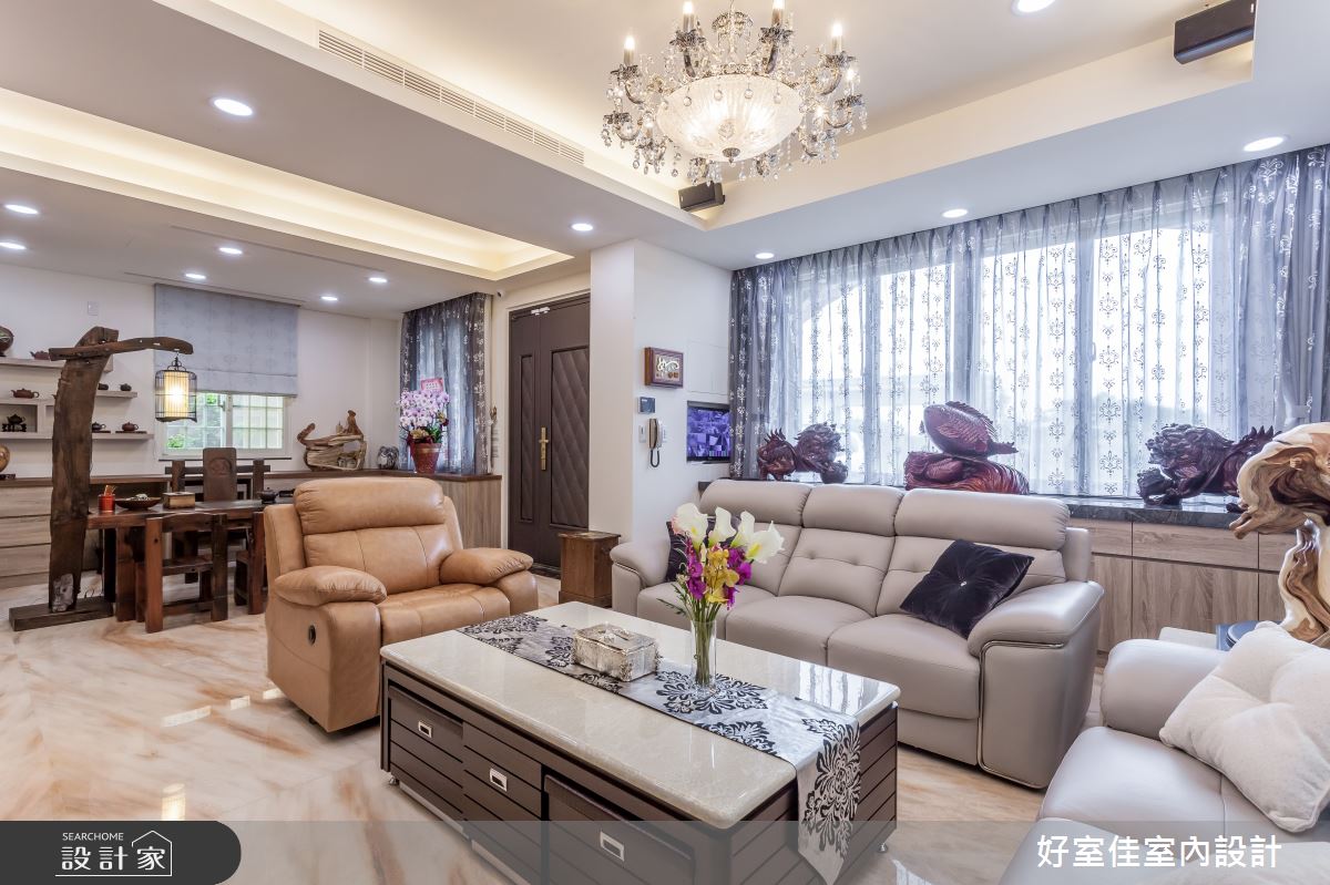 90坪中古屋(5~15年)＿現代風客廳案例圖片＿好室佳室內設計＿好室佳_內斂奢華樸實人文宅之1