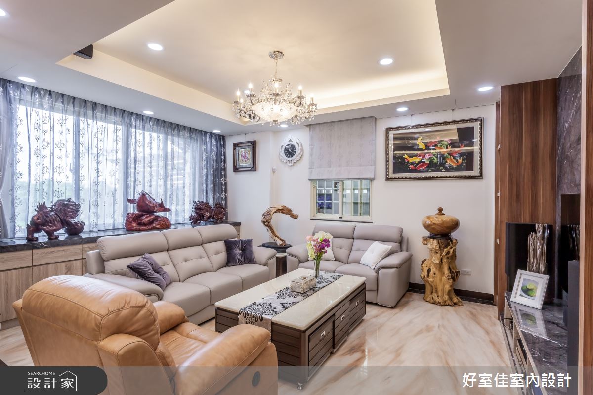 90坪中古屋(5~15年)＿現代風客廳案例圖片＿好室佳室內設計＿好室佳_內斂奢華樸實人文宅之2