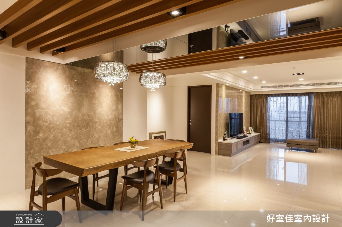 46坪新成屋(5年以下)＿混搭風餐廳案例圖片＿好室佳室內設計＿好室佳_質潤。自在鏡謐好宅之2