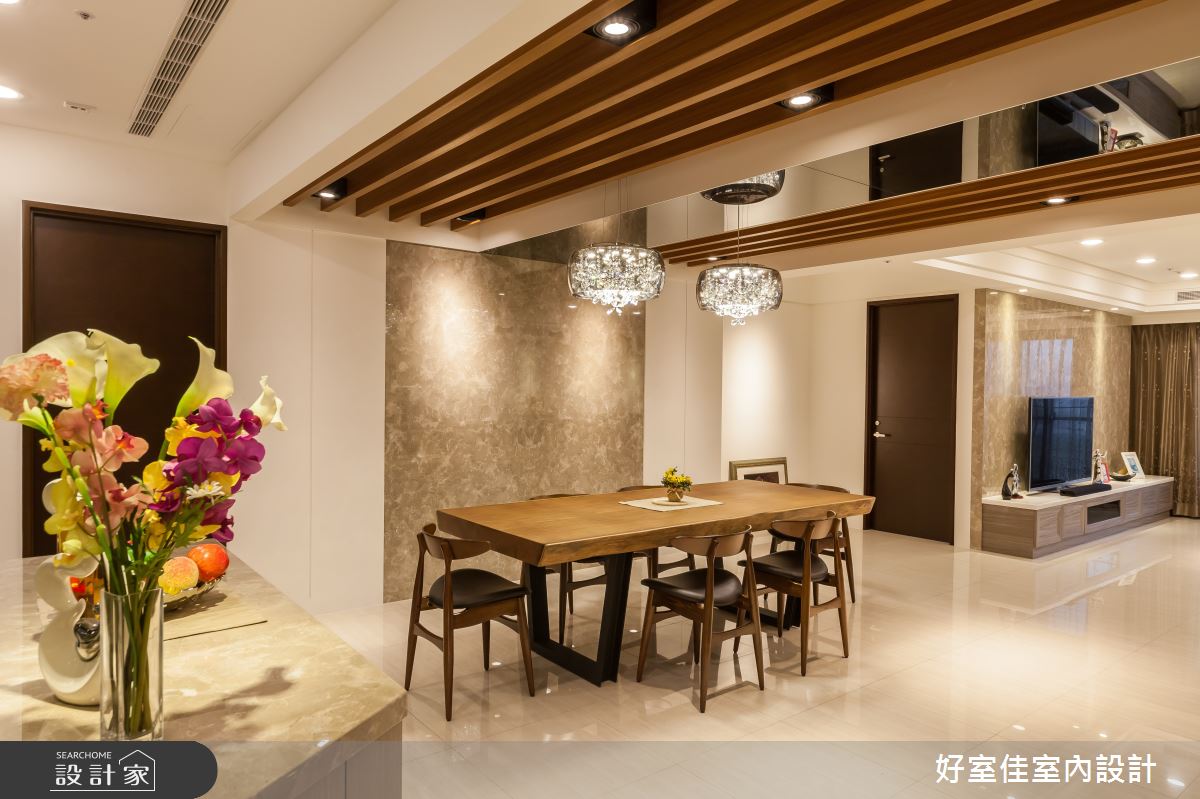 46坪新成屋(5年以下)＿混搭風餐廳案例圖片＿好室佳室內設計＿好室佳_質潤。自在鏡謐好宅之3