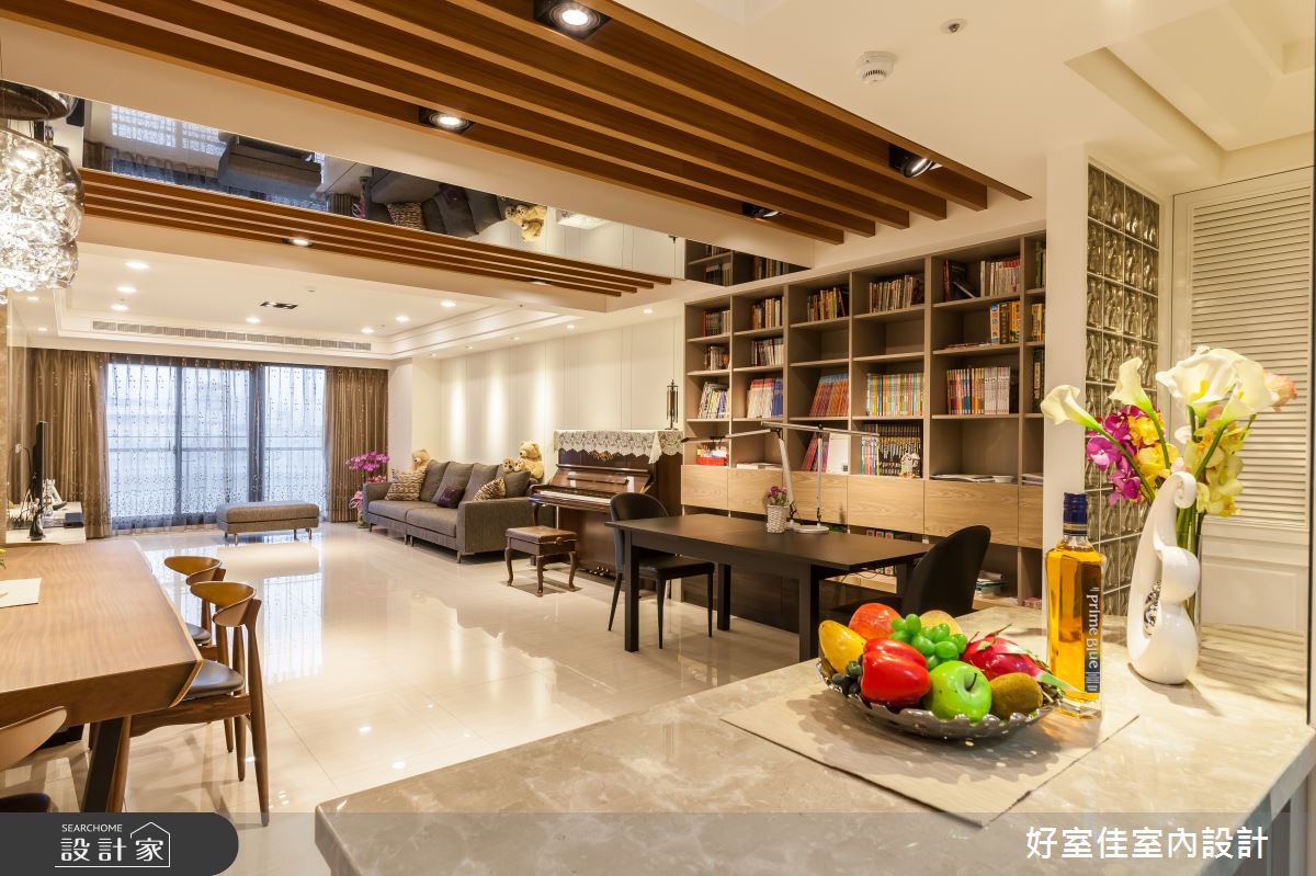 46坪新成屋(5年以下)＿混搭風客廳餐廳案例圖片＿好室佳室內設計＿好室佳_質潤。自在鏡謐好宅之12