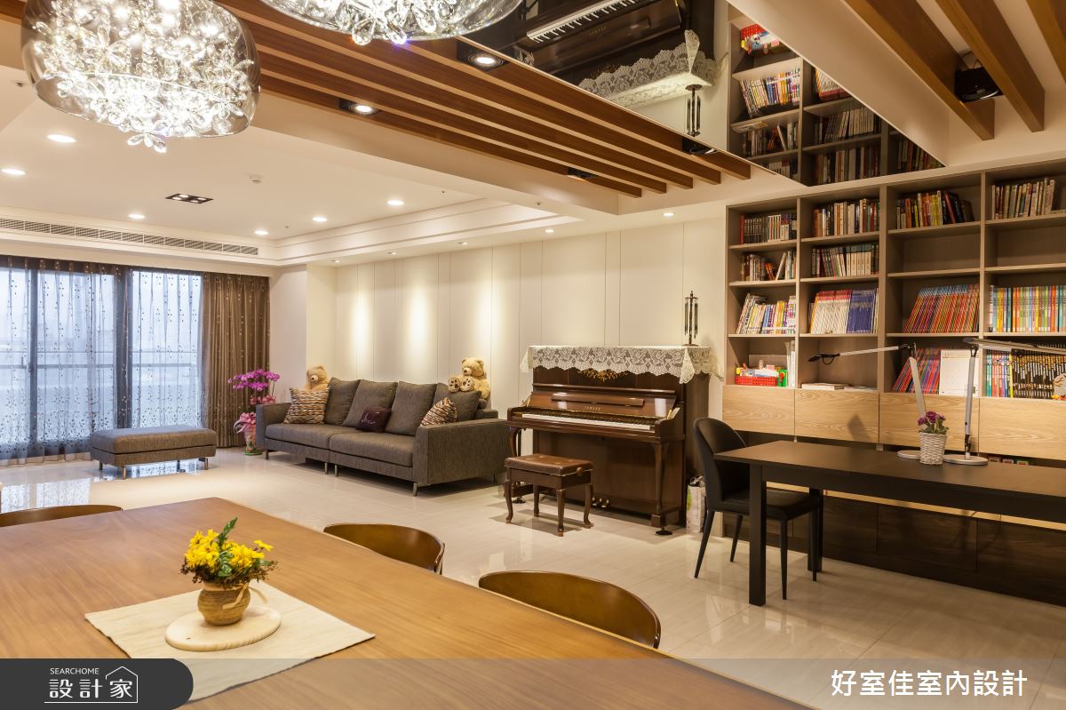 46坪新成屋(5年以下)＿混搭風客廳餐廳案例圖片＿好室佳室內設計＿好室佳_質潤。自在鏡謐好宅之13