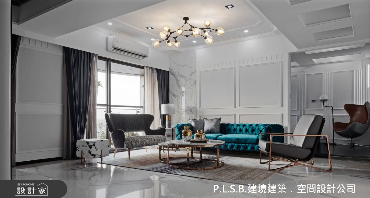 80坪新成屋(5年以下)＿美式風客廳案例圖片＿建境建築.空間設計公司＿建境_03之8