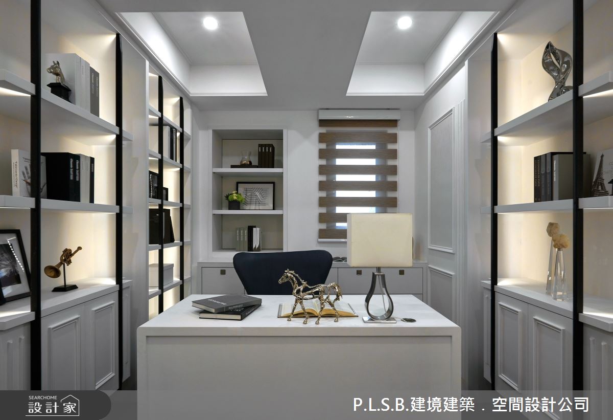 80坪新成屋(5年以下)＿美式風書房案例圖片＿建境建築.空間設計公司＿建境_03之16