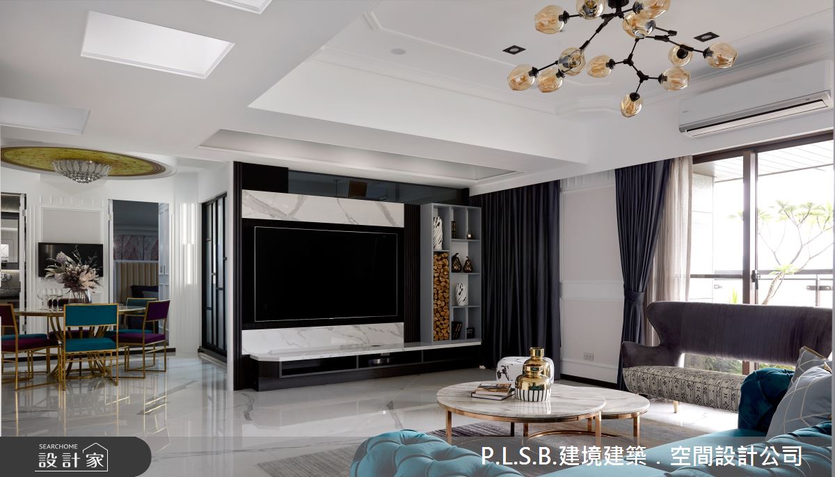 80坪新成屋(5年以下)＿美式風客廳案例圖片＿建境建築.空間設計公司＿建境_03之7