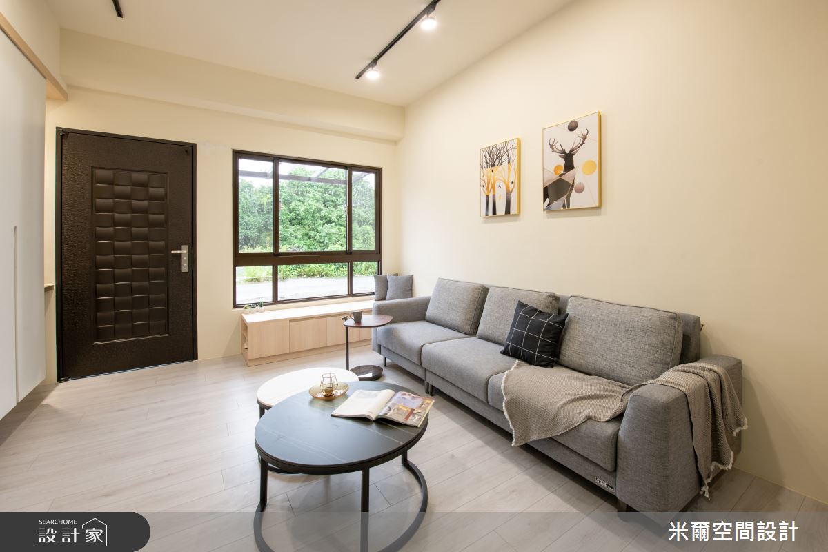 60坪新成屋(5年以下)＿北歐風玄關客廳臥榻案例圖片＿米爾空間設計＿米爾_藍帶灰調_彰化溪湖之3
