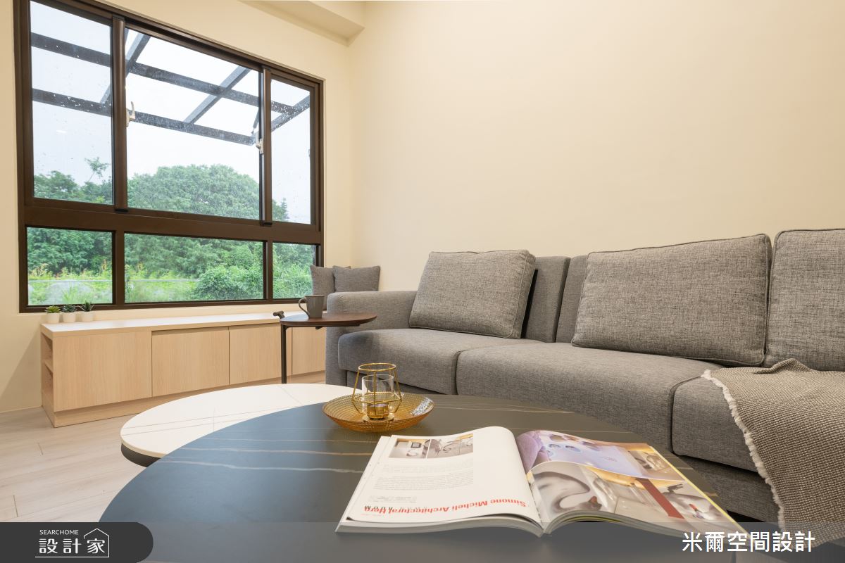 60坪新成屋(5年以下)＿北歐風客廳臥榻案例圖片＿米爾空間設計＿米爾_藍帶灰調_彰化溪湖之6