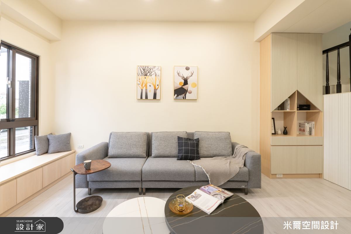 60坪新成屋(5年以下)＿北歐風客廳臥榻案例圖片＿米爾空間設計＿米爾_藍帶灰調_彰化溪湖之5